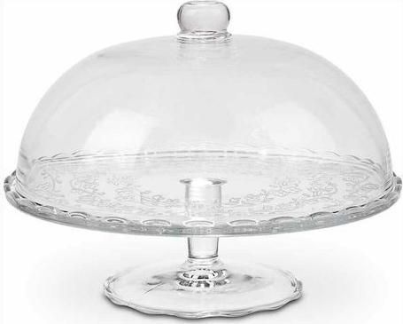 Τουρτιέρα CAS-826000 Γυάλινη με Καπάκι & Πόδι 29x29x16cm Διάφανη
