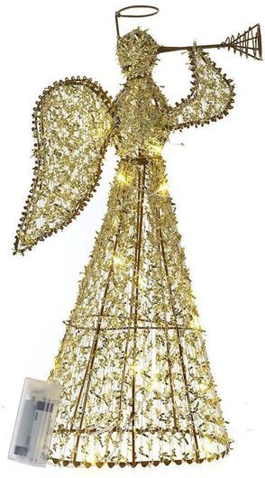 Χριστουγεννιάτικη Φιγούρα Iliadis 79934 Χρυσός Άγγελοσ με Φως 23x8x40cm Χρυσό