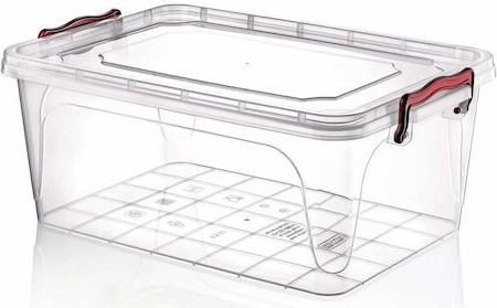 Κουτί Αποθήκευσης Viosarp Πλαστικό με Καπάκι 49x32x20cm Διάφανο