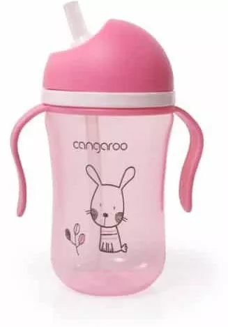 Παιδικό Ποτηράκι Cangaroo με Καλαμάκι για 6+ Μηνών 300ml Ροζ