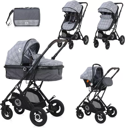 Καρότσι Μωρού Lorelli Sena 10021612100 3 σε 1 Squared Από Νεογέννητο Γκρι