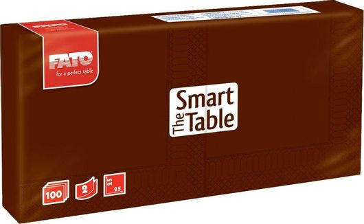 Χαρτοπετσέτες Fato 82546001 Δίφυλλη 25x25cm 2 Πακέτα 100τμχ Καφέ