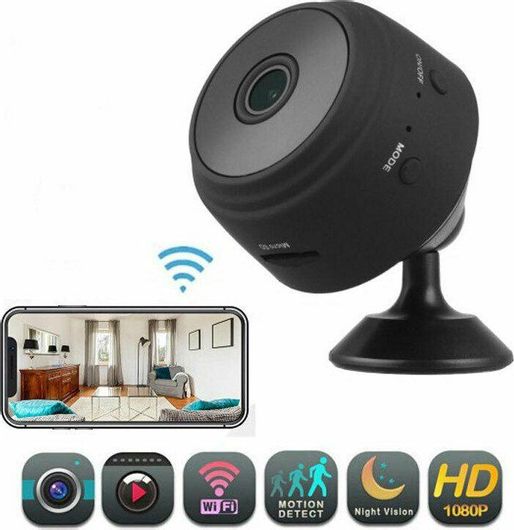 Κρυφή Κάμερα Παρακολούθησης T02112366 Mini WiFi με Υποδοχή για Κάρτα Μνήμης