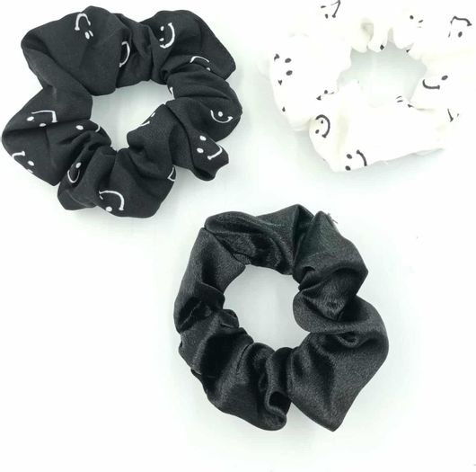 Σούρες Μαλλιών A-55 Ασπρόμαυρες 3τμχ