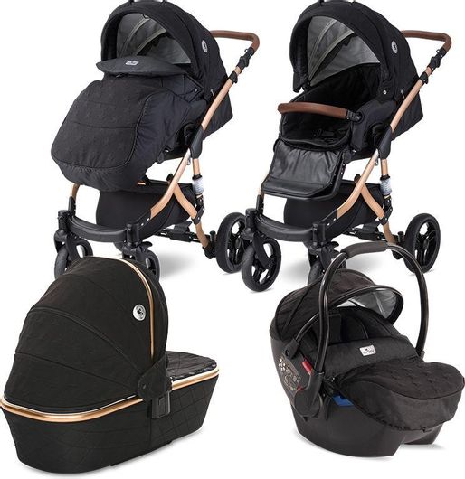 Πολυκαρότσι Lorelli Premium Stars Ρυθμιζόμενο για Νεογέννητο Μαύρο