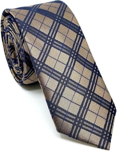 Σετ Γραβάτας Legend Accessories L-050-7546 Κάρο Μπεζ Μοτίβο Τύπου Σατέν
