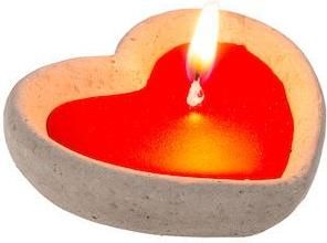 Κερί σε Σχήμα Καρδάς Cemet Δοχείο Σετ 2 Τμχ 2.6x6cm Κόκκινο