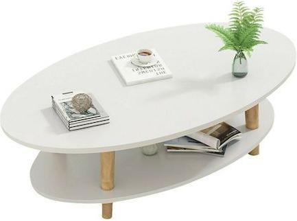 Τραπεζάκι Σαλονιού Woodwell Z.E7747.2 Fine με Ράφι Ξύλινο 100x50x43cm Λευκό