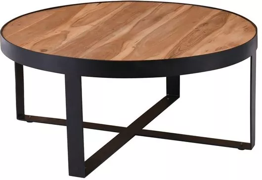 Woodwell OVEN-W Τραπεζάκι Σαλονιού Μεταλλικό/Ξύλινο 80x35cm Μαύρο/Καφέ