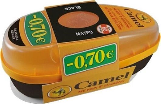 Γυαλιστικό Παπουτσιών Camel Σφουγγάρι για Δέρματα 75ml Μαύρο