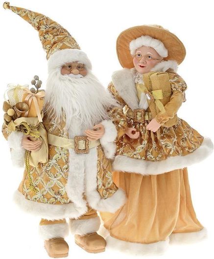 Διακοσμητικός Άγιος Βασίλης και Άγιο Βασιλίνα Iliadis Mr and Mrs Santa από Ύφασμα Σετ 2τμχ