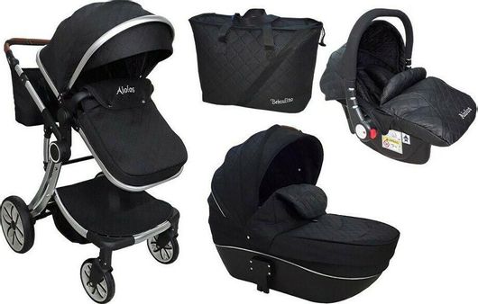 Πολυκαρότσι Beboulino Aiolos Premium 3 σε 1 για Νεογέννητο Μαύρο