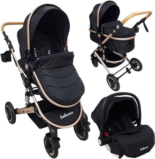 Πολυκαρότσι Μωρού Belecoo 3 in 1 Letse Black