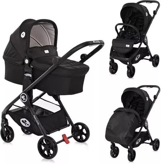 Πολυκαρότσι Lorelli Patrizia 2 σε 1 για Νεογέννητο Μαύρο