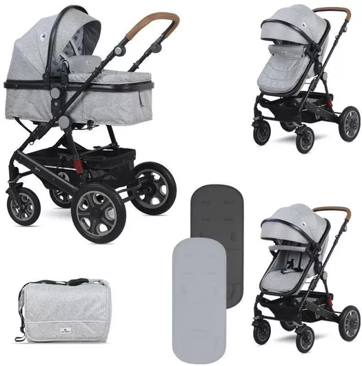 Πολυκαρότσι Lorelli Lora Cool Elephants 2 σε 1 για Νεογέννητο Γκρι