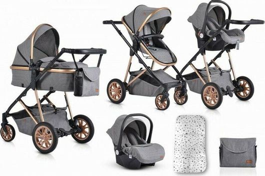 Πολυκαρότσι Moni Midas 3 σε 1 για Νεογέννητο Γκρι