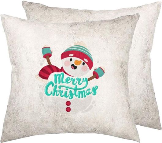 Merry Christmas Snowman 40x40cm Γκρι