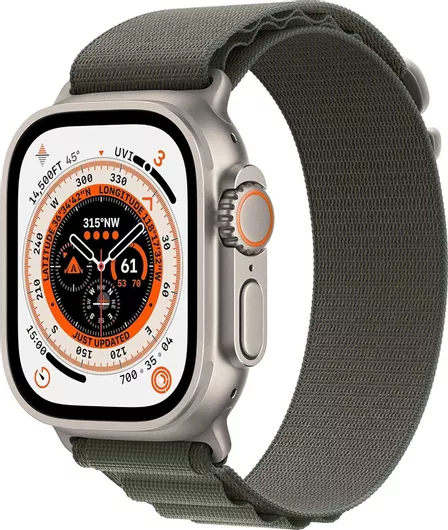 Apple Watch Ultra GPS + Cellular 49mm Titanium Case & Alpine Loop Small Green 