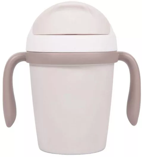 Παιδικό Κύπελλο Bo Jungle Πλαστικό με Καλαμάκι για 6+ Μηνών Γκρι