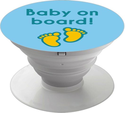 Pop Holder koupakoupa Baby on Board πατουσα Αγόρι με Λευκή Βάση