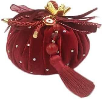 Χριστουγεννιάτικο Γούρι 40405 Ρόδι Βελουτέ Κόκκινο