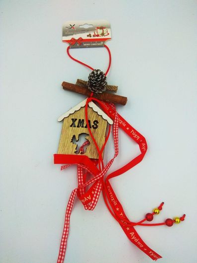 Χριστουγεννιάτικο Γούρι 54389 Στολίδι με Σπιτάκι