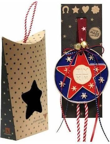 Γούρι για το Σπίτι Synchronia LU20004A Κρεμαστό Αστέρι Κεραμικό Μπλε