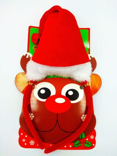 Χριστουγεννιάτικο Αξεσουάρ XMAS187 Στέκα Σκούφος Άγιου Βασίλη με Κουδουνάκι