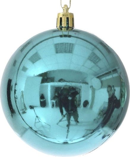 Χριστουγεννιάτικες Μπάλες Iliadis Πλαστικές 8cm Σετ 6τμχ Πετρόλ