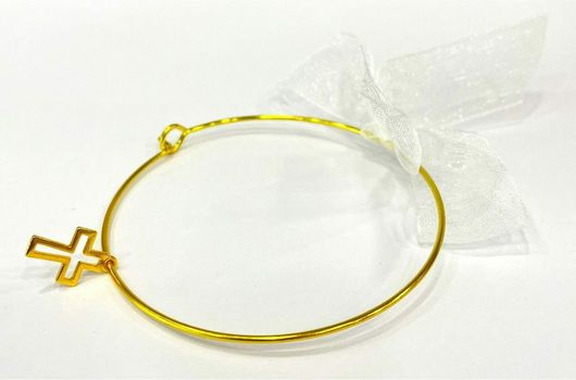 Μαρτυρικά Βάπτισης Melia Χειροποίητα Βραχιολάκια Σταυρουδάκια Σετ 30τμχ Χρυσό