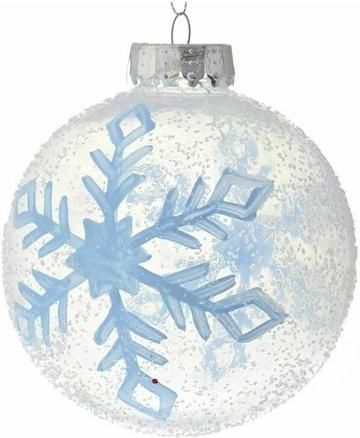 Σετ Χριστουγεννιάτικες Μπάλες Iliadis Πλαστικό με Νιφάδες 4τμχ 10cm Διάφανο