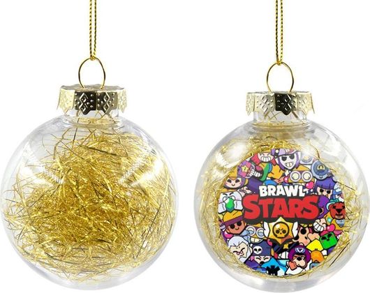 Χριστουγεννιάτικη Μπάλα Brawl Stars Characters Πλαστική 8cm Διάφανο/Χρυσό