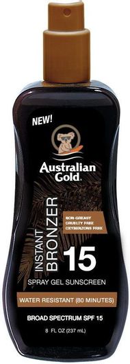 Αντηλιακό Λάδι Σώματος Australian Gold Instant Bronzer Αδιάβροχο SPF15 σε Spray 237ml