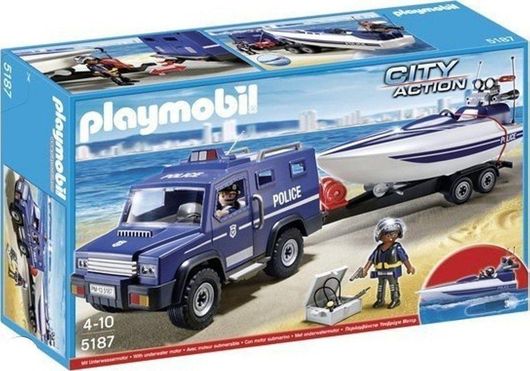 Playmobil City Action Αστυνομικό Όχημα με Ταχύπλοο 5187 για 4+ ετών