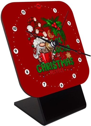 Επιτραπέζιο Ρολόι koupakoupa Hot Cocoa And Christmas Movies Ξύλινο 10cm