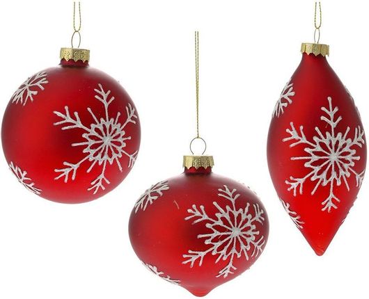 Χριστουγεννιάτικες Μπάλες Iliadis 78686 Γυάλινες 3τμχ Κόκκινο