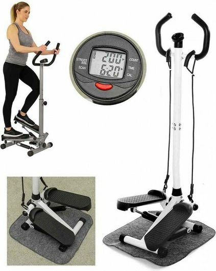 Πολυλειτουργικό Μηχάνημα Γυμναστικής Stepper με Λάστιχα Αντίστασης & Οθόνη Θερμιδομέτρησης
