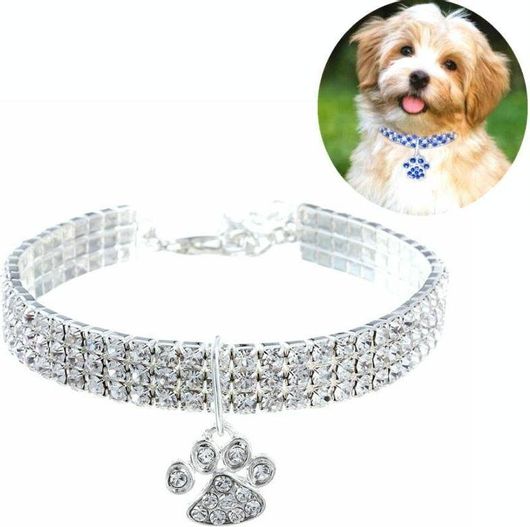 Περιλαίμιο Σκύλου Αλυσίδα 30cm 2τμχ Ασημί