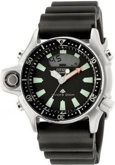 Ανδρικό Ρολόι Citizen Promaster Aqualand JP2000-08E με Καουτσούκ Λουράκι Μαύρο