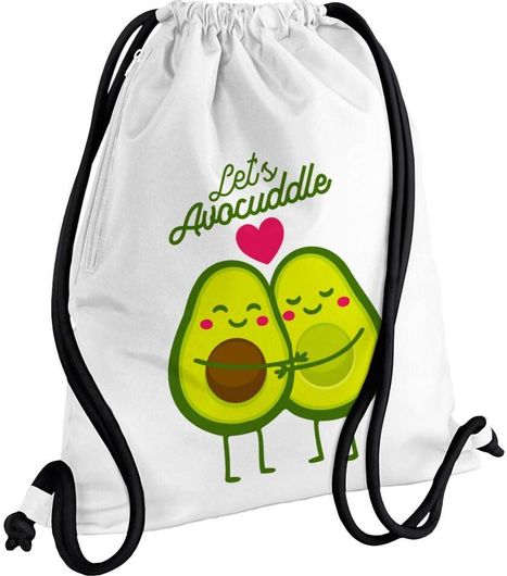 Αθλητική Τσάντα Πλάτης Γυμναστηρίου 48x40cm Unisex Let's Avocuddle Λευκό