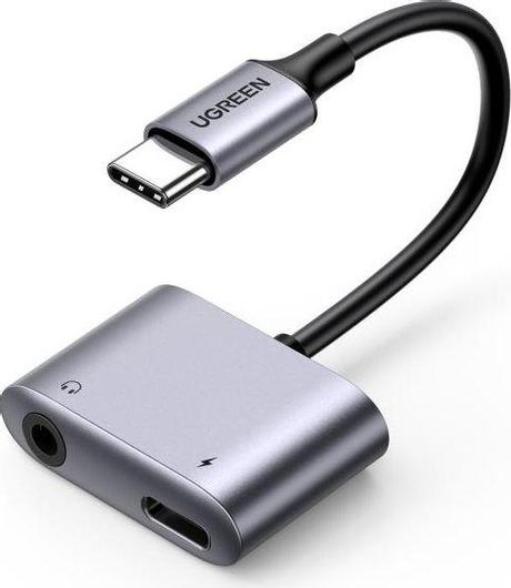 Ugreen Μετατροπέας USB-C male σε 3.5mm/USB-C female Γκρι 60164