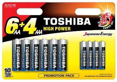 Αλκαλικές Μπαταρίες Toshiba High Power 6x ΑΑ & 4x ΑΑΑ 10τμχ
