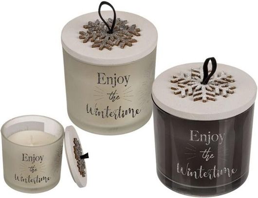 Χριστουγεννιάτικο Κερί σε Γυάλινο Βαζάκι Fresh Linen 8x7.5cm