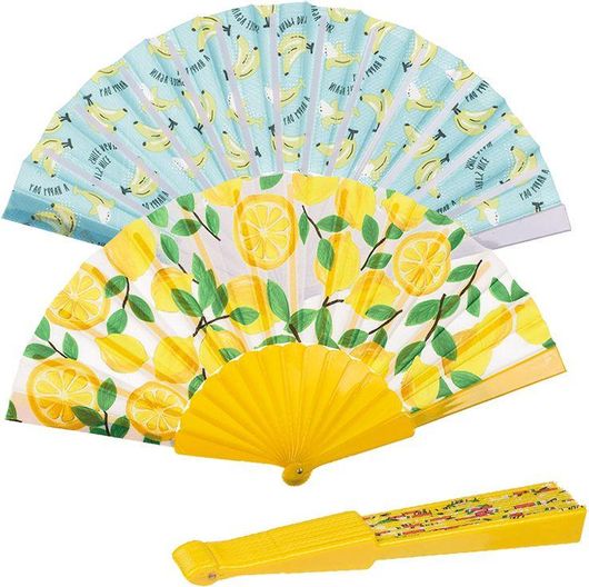 Βεντάλια Πλαστική με Φρούτα Λεμόνι/Μπανάνα