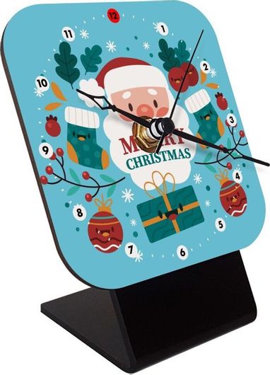 Επιτραπέζιο Ρολόι Koupakoupa Άι Βασίλης Ξύλινο 10cm Γαλάζιο