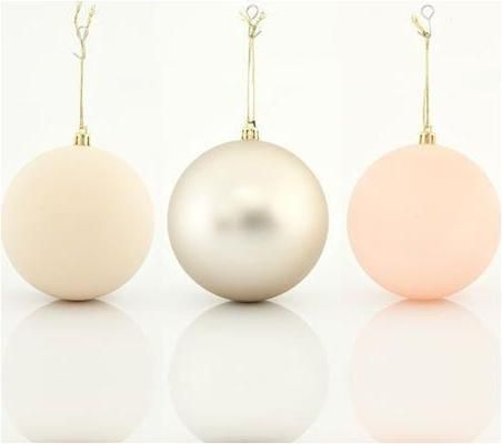 Σετ Χριστουγεννιάτικες Μπάλες Eurolamp Πλαστικό Ρετρό 6τμχ 10cm Ιβουάρ 