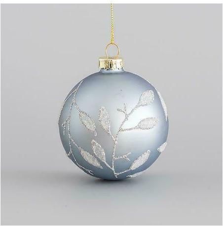Σετ Χριστουγεννιάτικες Μπάλες Eurolamp Γυάλινο με Glitter Ματ 4τμχ 8cm Μπλε