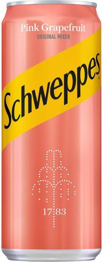 Σόδα Schweppes Pink Grapefruit σε Κουτί με Ανθρακικό 330ml