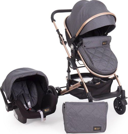 Πολυκαρότσι Kikka Boo Amaia 3 σε 1 για Νεογέννητο Σκούρο Γκρι