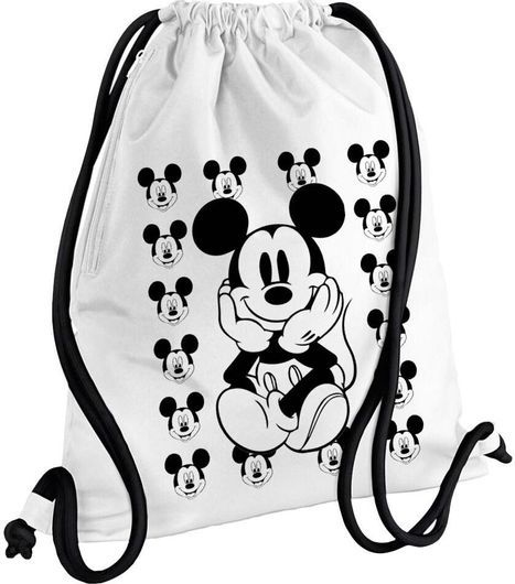 Αθλητική Τσάντα Πλάτης Γυμναστηρίου 48x40cm Unisex Mickey Λευκό